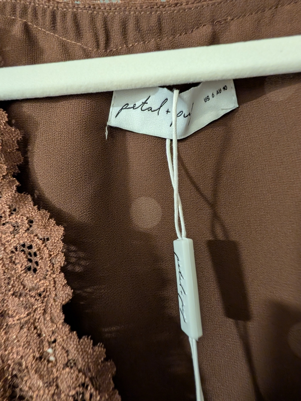Petal & Pup Brown Polka Dot Lace-Trim Maxi Dress - Picture 3 of 5